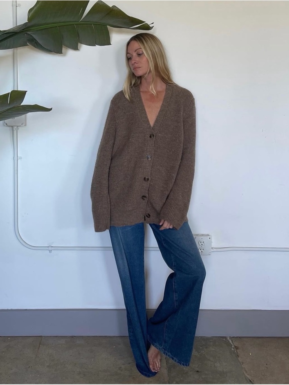 VINCENT JAMES SZ 1 (small) Brown Alpaca Wool Soil + Climate Beneficial Cardigan - Picture 8 of 8